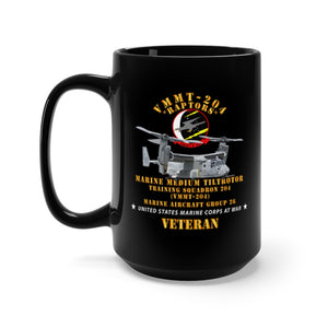 Black Mug 15oz - USMC - Marine Medium Tiltrotor Training Squadron 204 (VMMT-204)