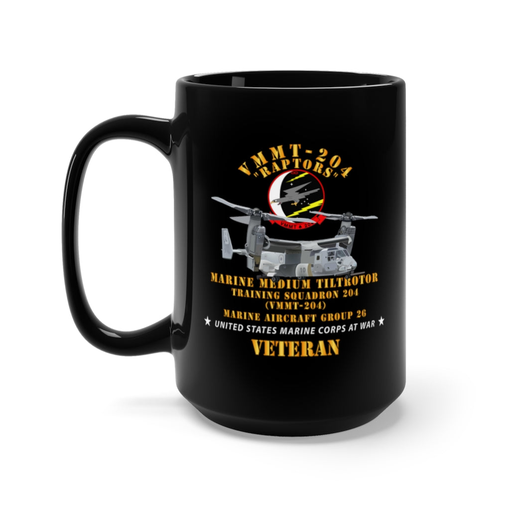 Black Mug 15oz - USMC - Marine Medium Tiltrotor Training Squadron 204 (VMMT-204)