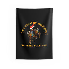 Load image into Gallery viewer, Indoor Wall Tapestries - Army - 10th Cavalry Regiment w Cavalrymen - Buffalo Soldiers
