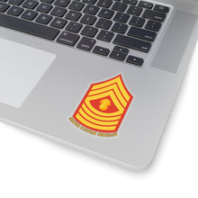 Load image into Gallery viewer, Kiss-Cut Stickers - USMC - Enlisted Insignia - E9 - Master Gunnery Sergeant (MGySgt) - Dress Blue - Bottom Txt t X 300
