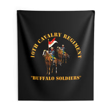 Load image into Gallery viewer, Indoor Wall Tapestries - Army - 10th Cavalry Regiment w Cavalrymen - Buffalo Soldiers
