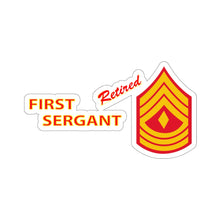 Load image into Gallery viewer, Kiss-Cut Stickers - USMC - E8 - First Sergeant (1SG) - Retired X 300
