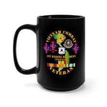 Load image into Gallery viewer, Black Mug 15oz - USMC - Vietnam Combat Vet w 1st Marine Regt w BNs w CAR VN SVC
