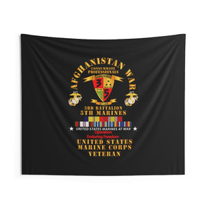 Indoor Wall Tapestries - USMC - Afghanistan War Veteran - 3rd Bn, 5th Marines - OEF w CAR AFGHAN SVC