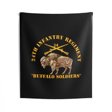 Load image into Gallery viewer, Indoor Wall Tapestries - Army - 24th Infantry Regiment - Buffalo Soldiers w 24th Inf Branch Insignia
