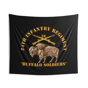 Indoor Wall Tapestries - Army - 24th Infantry Regiment - Buffalo Soldiers w 24th Inf Branch Insignia