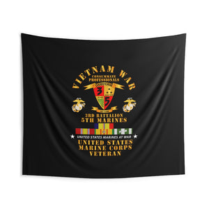 Indoor Wall Tapestries - USMC - Vietnam War Veteran - 3rd Bn, 5th Marines w CAR VN SVC