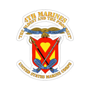 Kiss-Cut Stickers - USMC - 4th Marines Regiment - The Oldest and the Proudest