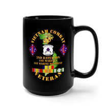 Load image into Gallery viewer, Black Mug 15oz - USMC - Vietnam Combat Vet w 2nd Bn - 1st Marines - 1st Marine Regt w CAR VN SVC
