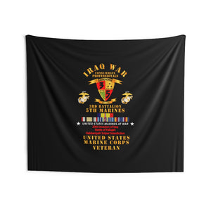 Indoor Wall Tapestries - USMC - Iraq War Veteran - 3rd Bn, 5th Marines w CAR IRAQ SVC