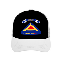 Load image into Gallery viewer, US Seventh Army - &quot;7 Steps to Hell&quot; with Germany Tab - Unisex Adjustable - DTG Mesh Baseball Hat
