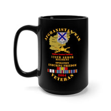 Load image into Gallery viewer, Black Mug 15oz - Army - Afghanistan War Vet - 126th Armor Regiment w AFGHAN SVC 2004
