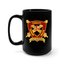 Load image into Gallery viewer, Black Mug 15oz - USMC - 12th Marine Regiment wo txt
