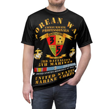 Load image into Gallery viewer, Unisex AOP Cut &amp; Sew Tee - USMC - Korean War - 3rd Bn, 5th Marines w KOREA SVC
