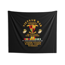 Load image into Gallery viewer, Indoor Wall Tapestries - USMC - Vietnam War Veteran - 3rd Bn, 5th Marines w CAR VN SVC
