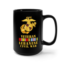 Load image into Gallery viewer, Black Mug 15oz - USMC - EGA -Lebanese Civil War Vet w AFEM SVC
