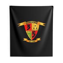 Load image into Gallery viewer, Indoor Wall Tapestries - USMC - 3rd Battalion, 5th Marines - Dark Horse wo Txt
