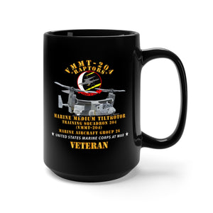 Black Mug 15oz - USMC - Marine Medium Tiltrotor Training Squadron 204 (VMMT-204)