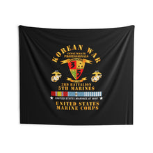 Load image into Gallery viewer, Indoor Wall Tapestries - USMC - Korean War - 3rd Bn, 5th Marines w KOREA SVC
