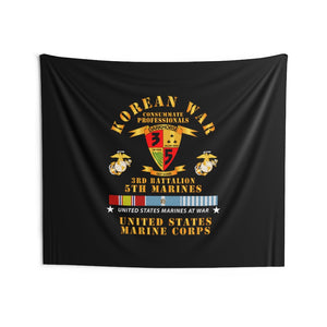 Indoor Wall Tapestries - USMC - Korean War - 3rd Bn, 5th Marines w KOREA SVC