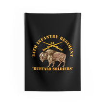 Load image into Gallery viewer, Indoor Wall Tapestries - Army - 24th Infantry Regiment - Buffalo Soldiers w 24th Inf Branch Insignia
