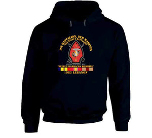 USMC - 1st Battalion, 8th Marines - Beirut Barracks Bombing With Service Ribbons T Shirt, Hoodie and Premium