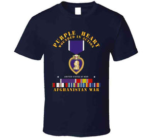 Purple Heart - Wia W Afghanistan Svc W Purple Heart Ribbon T Shirt