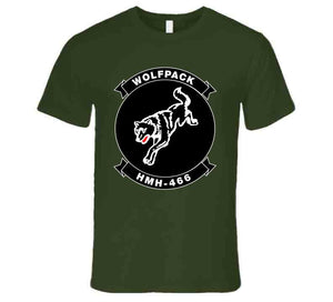 Usmc - Marine Heavy Helicopter Squadron 466 - Single Wolf Wo Txt T Shirt