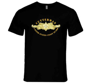 Uscg - Cutterman Badge - Officer - Gold T Shirt