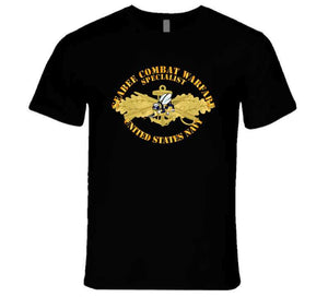 Navy - Seabee Combat Warfare Spec Badge - Of W Color Bee W Txt T Shirt, Premium, Hoodie and Long Sleeve