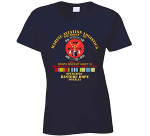 Usmc - Marine Aviation Logistics Squadron 39 - Mals 39 - Magicians -  Opn Restore Hope Solmalia W Svc T Shirt