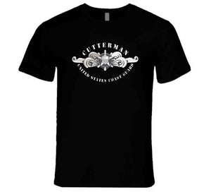 Uscg - Cutterman Badge - Enlisted - Silver T Shirt