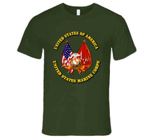 Load image into Gallery viewer, Emblem - US Flag - USMC Colors T Shirt
