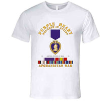 Load image into Gallery viewer, Purple Heart - Wia W Afghanistan Svc W Purple Heart Ribbon T Shirt
