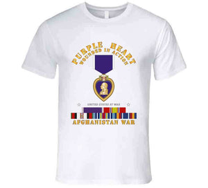 Purple Heart - Wia W Afghanistan Svc W Purple Heart Ribbon T Shirt