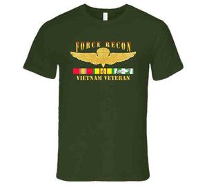 United States Marine Corps (USMC) - Force Recon - Fire, Vietnam Veteran with Vietnam Service Ribbons T Shirt, Premium, Hoodie & Long Sleeve