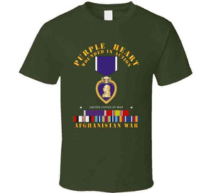 Purple Heart - Wia W Afghanistan Svc W Purple Heart Ribbon T Shirt