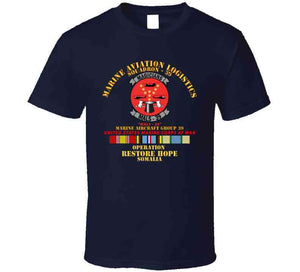 Usmc - Marine Aviation Logistics Squadron 39 - Mals 39 - Magicians -  Opn Restore Hope Solmalia W Svc T Shirt