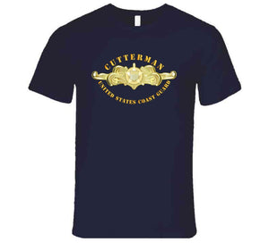 Uscg - Cutterman Badge - Officer - Gold T Shirt