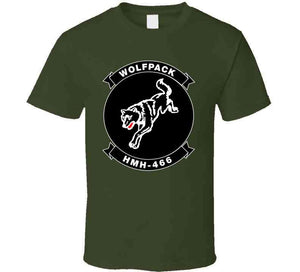 Usmc - Marine Heavy Helicopter Squadron 466 - Single Wolf Wo Txt T Shirt