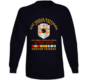 Army - 41st Signal Bn Combat Area Vn Vet W Svc Ribbon - Qui Nhonx 300 T Shirt