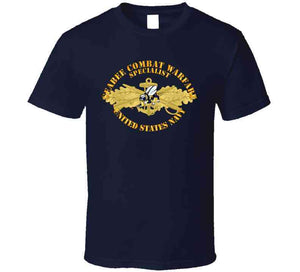 Navy - Seabee Combat Warfare Spec Badge - Of W Color Bee W Txt T Shirt, Premium, Hoodie and Long Sleeve