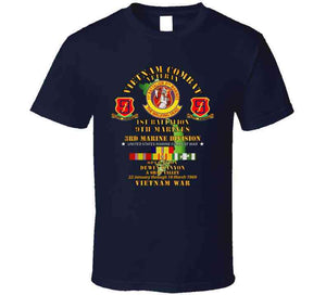 Usmc - 1st Bn 9th Marines - 3rd Mardiv - Operation Dewey Canyon W Vn Svc T Shirt