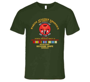 Usmc - Marine Aviation Logistics Squadron 39 - Mals 39 - Magicians -  Opn Restore Hope Solmalia W Svc T Shirt