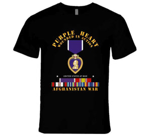 Purple Heart - Wia W Afghanistan Svc W Purple Heart Ribbon T Shirt