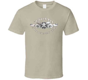 Uscg - Cutterman Badge - Enlisted - Silver T Shirt