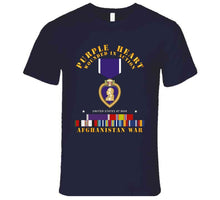 Load image into Gallery viewer, Purple Heart - Wia W Afghanistan Svc W Purple Heart Ribbon T Shirt
