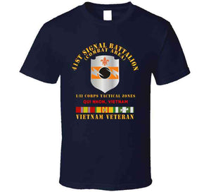 Army - 41st Signal Bn Combat Area Vn Vet W Svc Ribbon - Qui Nhonx 300 T Shirt