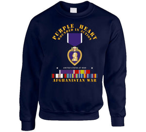 Purple Heart - Wia W Afghanistan Svc W Purple Heart Ribbon T Shirt