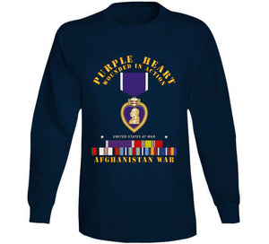 Purple Heart - Wia W Afghanistan Svc W Purple Heart Ribbon T Shirt